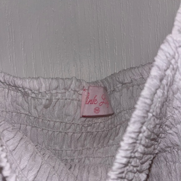 White Puff Sleeve Smocked Top - Picture 2 of 2